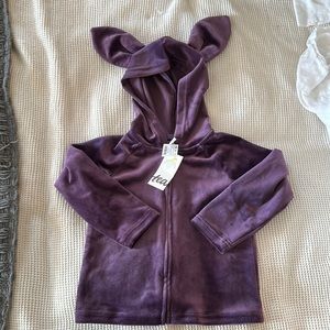 Tea purple velour zip up 18-24 months